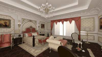 Villa yatak odası iç mimari